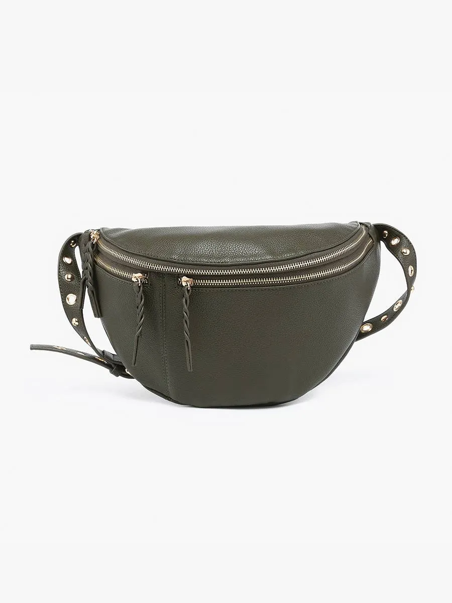 Nova Brown Studded Sling Bag