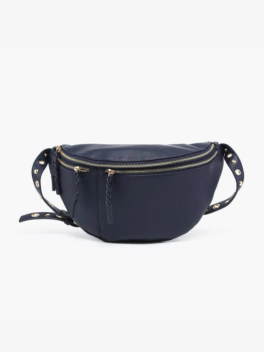 Nova Brown Studded Sling Bag