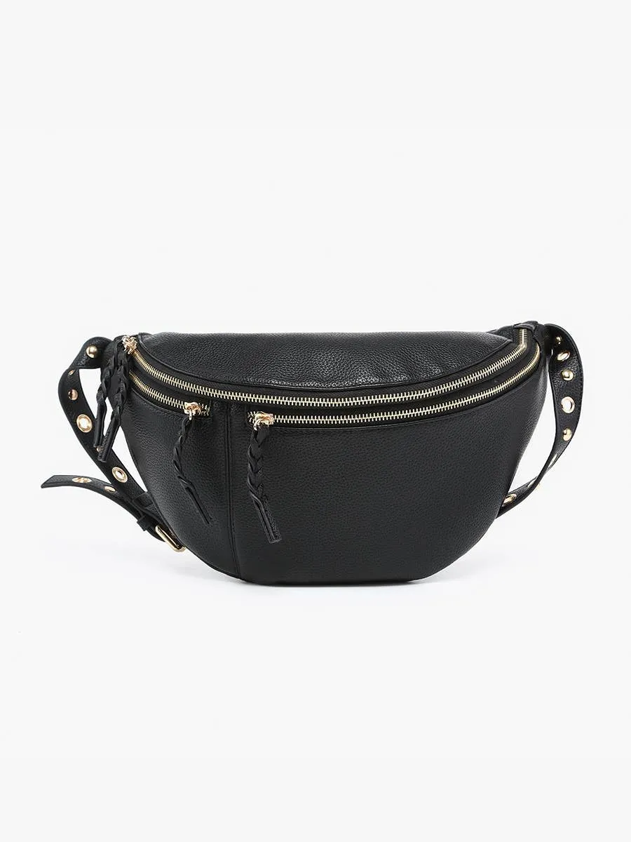 Nova Brown Studded Sling Bag