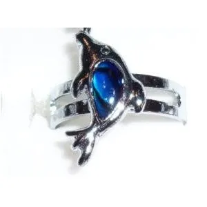 Paua Shell Silver Dolphin Ring
