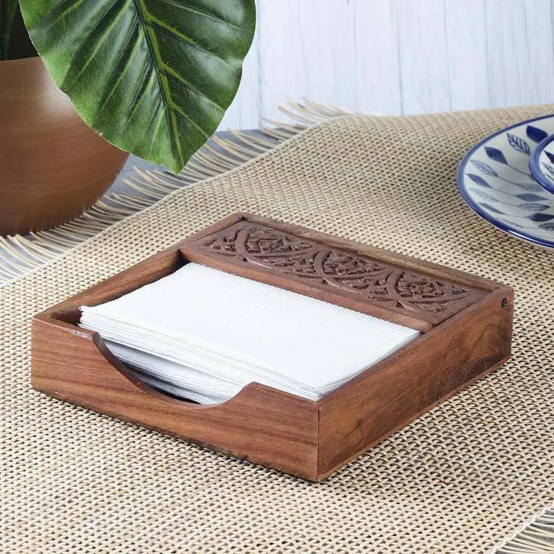 Perennial Carved Tissue Holder