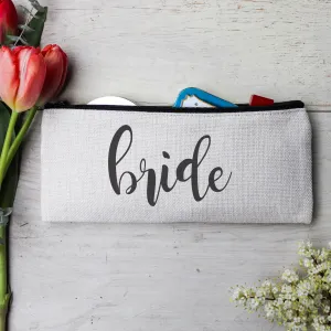 Personalized Makeup Bag, Custom Coin Purse, Bridesmaid Gifts "Bride"