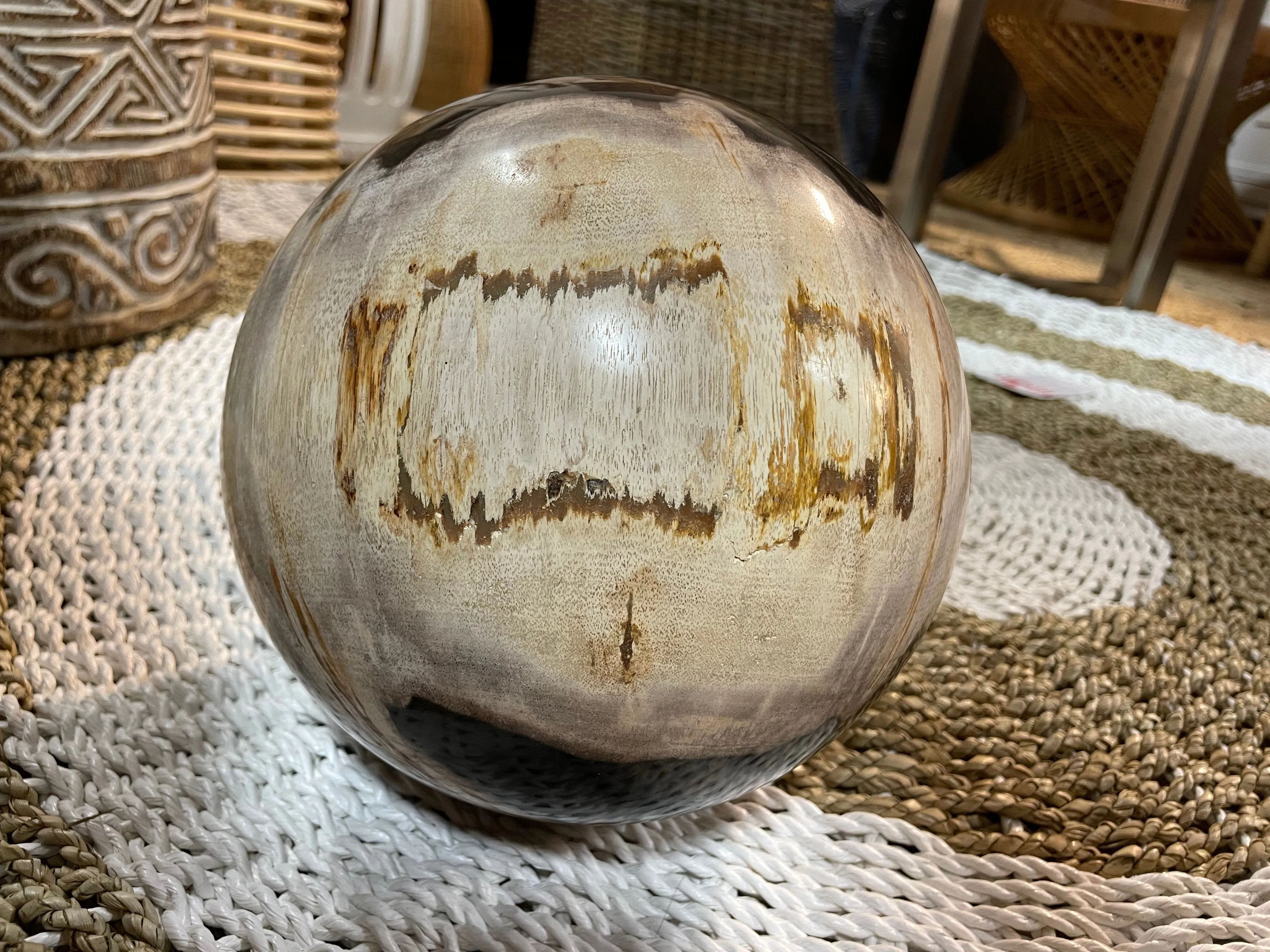 Petrified Wood Sphere Fossil Ball