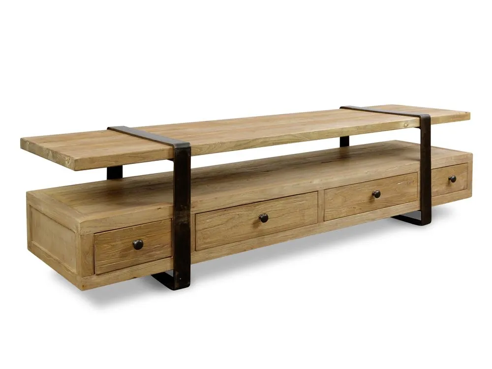 Phoenix Reclaimed Lowline 1.8m Wooden TV Entertainment Unit