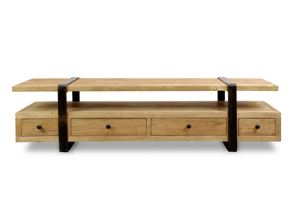 Phoenix Reclaimed Lowline 1.8m Wooden TV Entertainment Unit