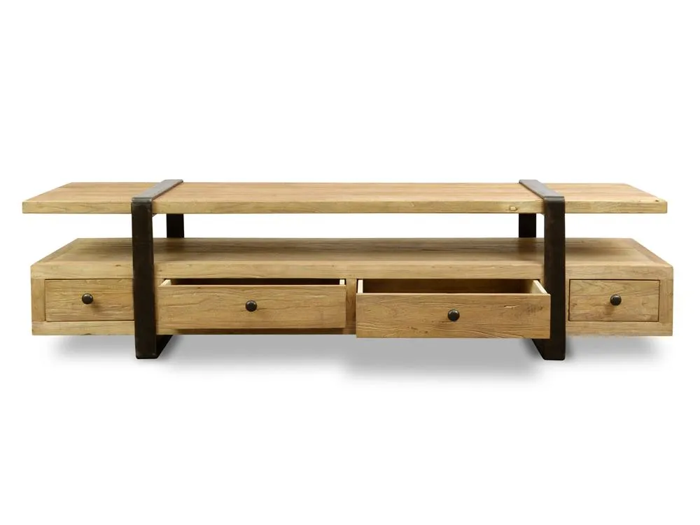 Phoenix Reclaimed Lowline 1.8m Wooden TV Entertainment Unit