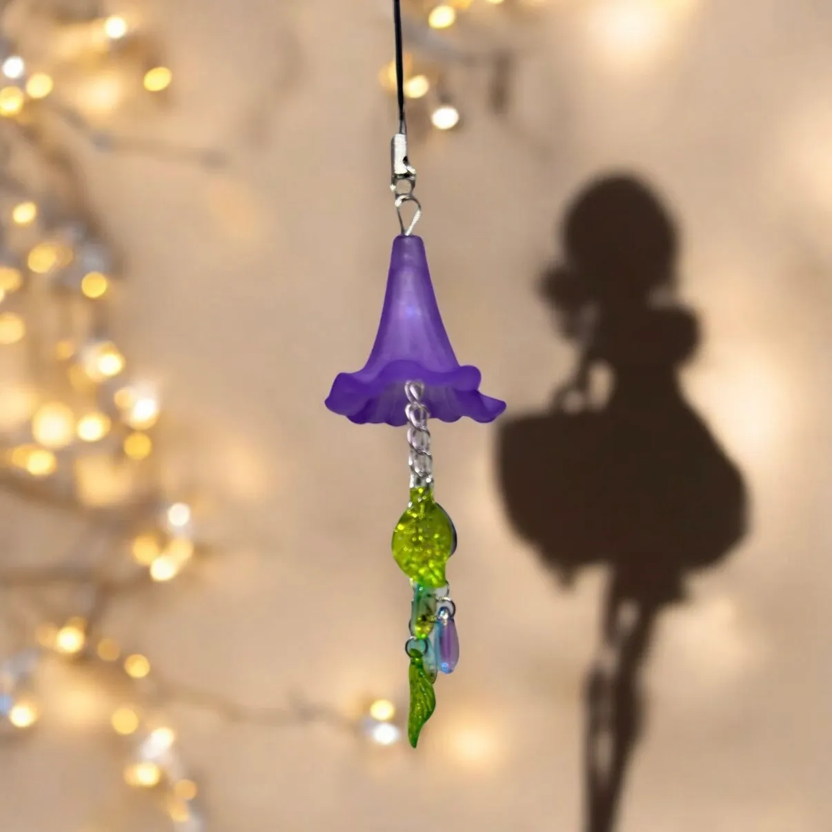 Phone charm | purple morning glory flower