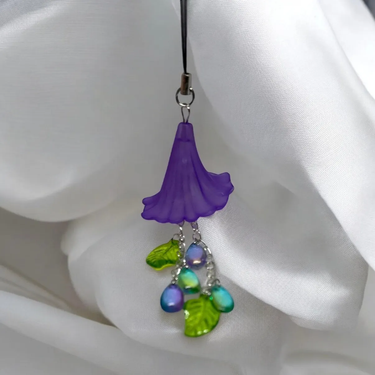 Phone charm | purple morning glory flower