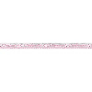 Pink Radiant Cross - Confirmation Foil Banner 12 Ft