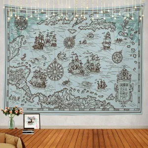Pirate Treasure Map Tapestry