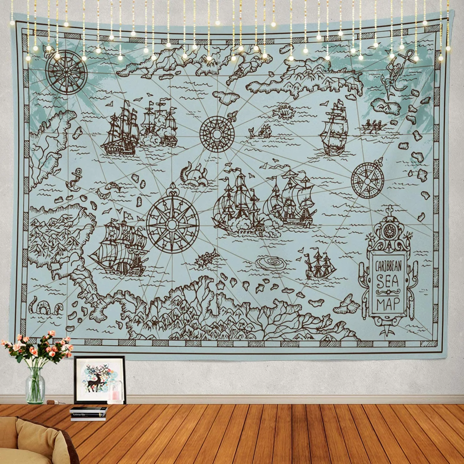 Pirate Treasure Map Tapestry