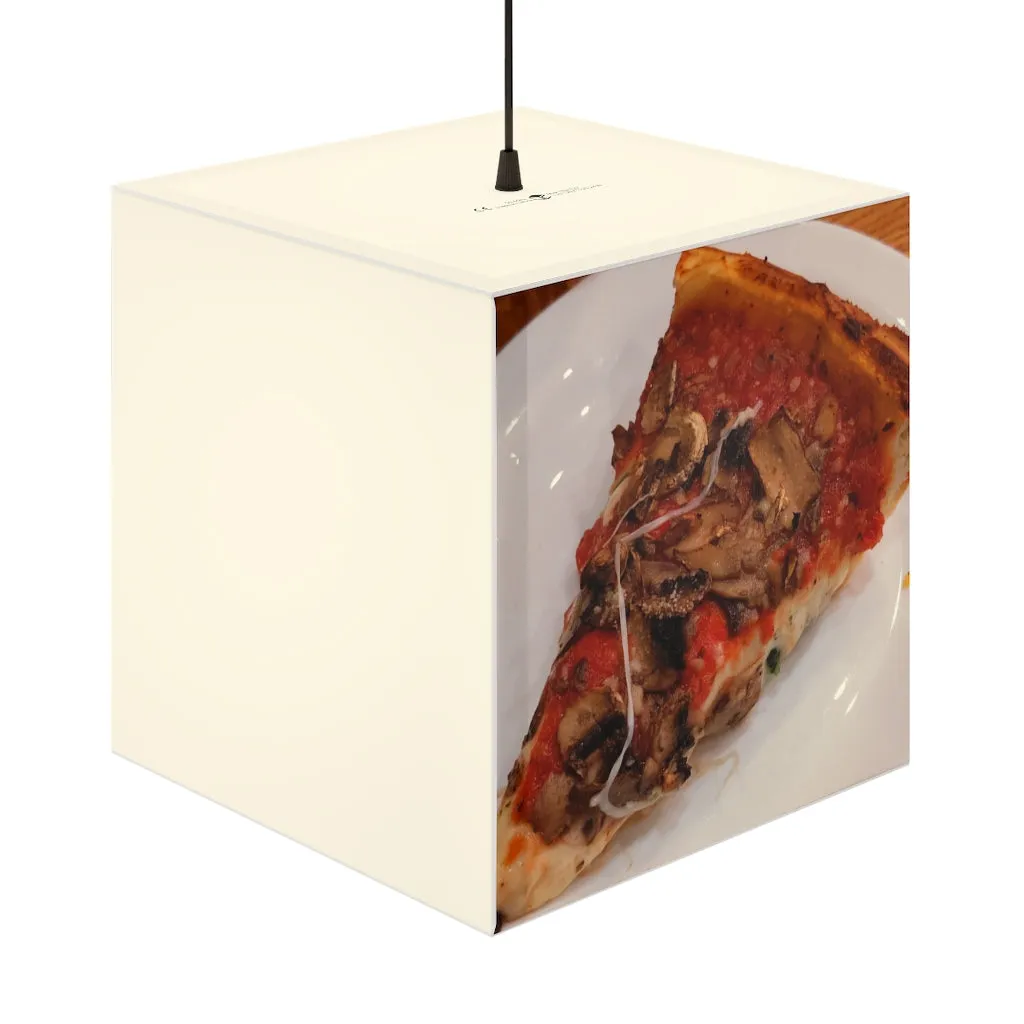Pizza on Plate Light Cube Lamp