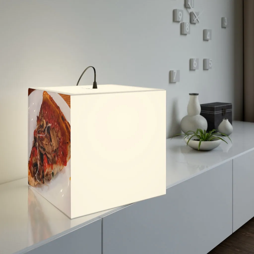 Pizza on Plate Light Cube Lamp