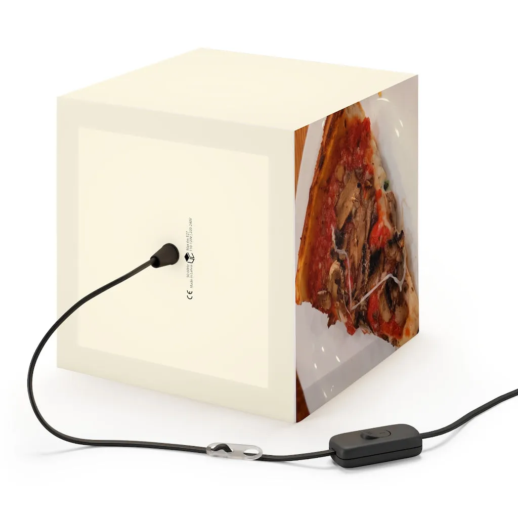 Pizza on Plate Light Cube Lamp