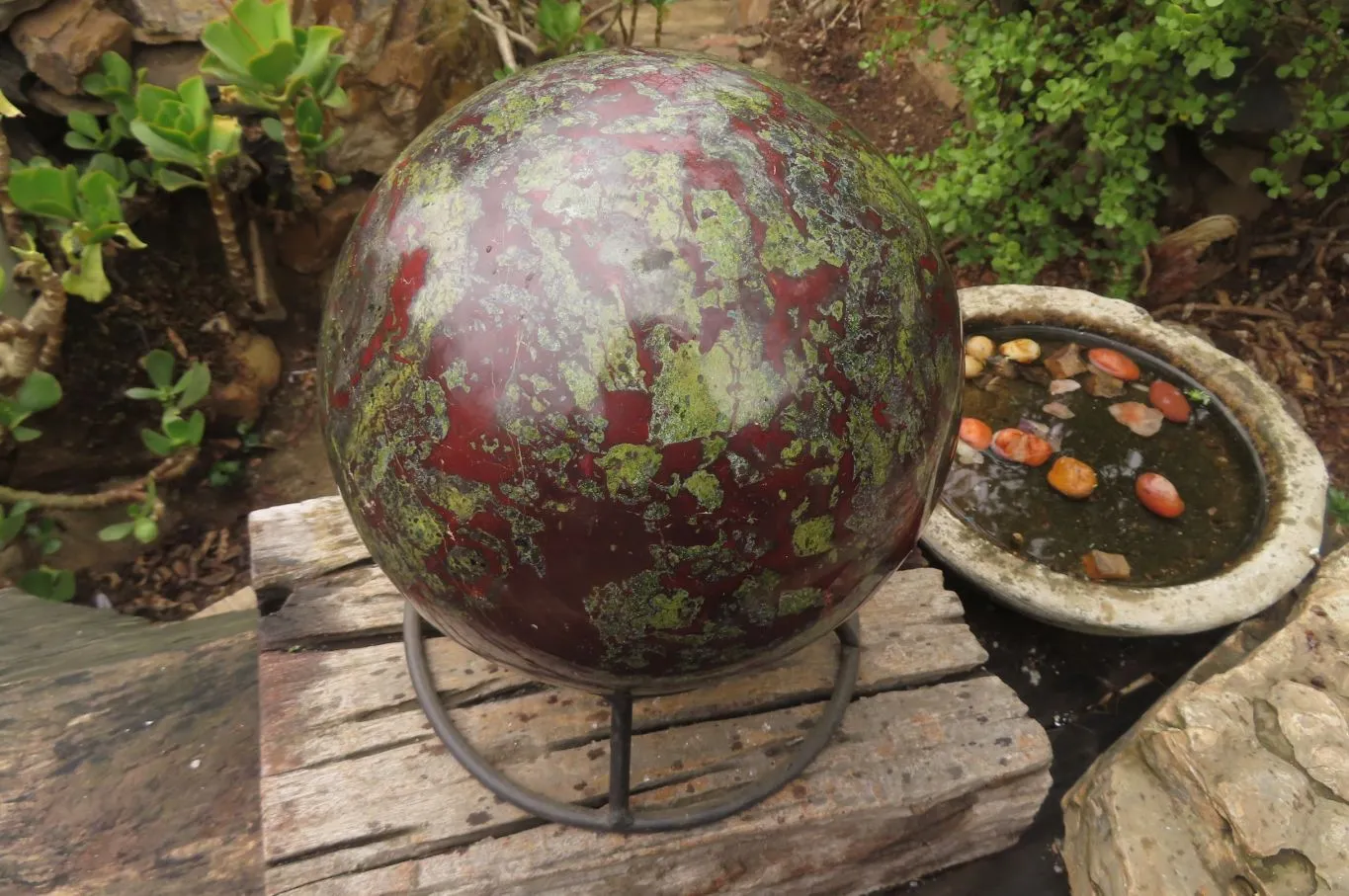 Polished Dragons Blood Stone Sphere x 1 From Tshipise, South Africa
