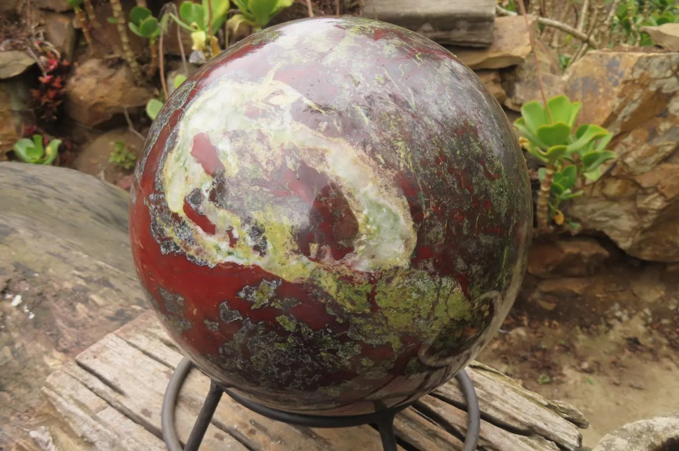 Polished Dragons Blood Stone Sphere x 1 From Tshipise, South Africa