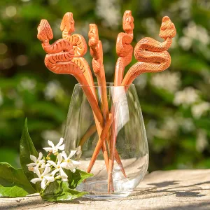 Premium Viper Snake Wooden Single Prong Hair Stick