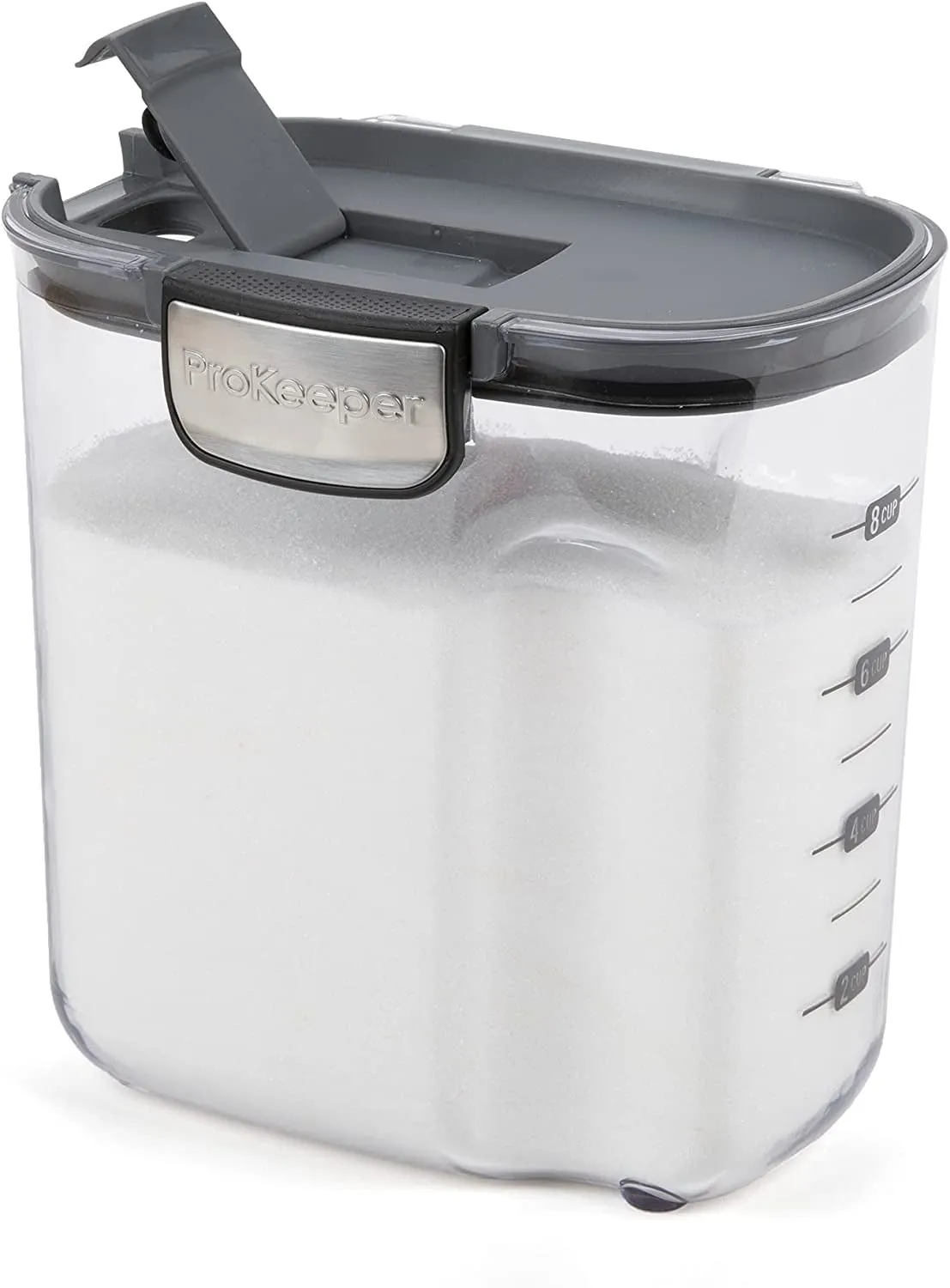 Progressive Sugar ProKeeper  Food Storage Container, 8 Cups, Grey