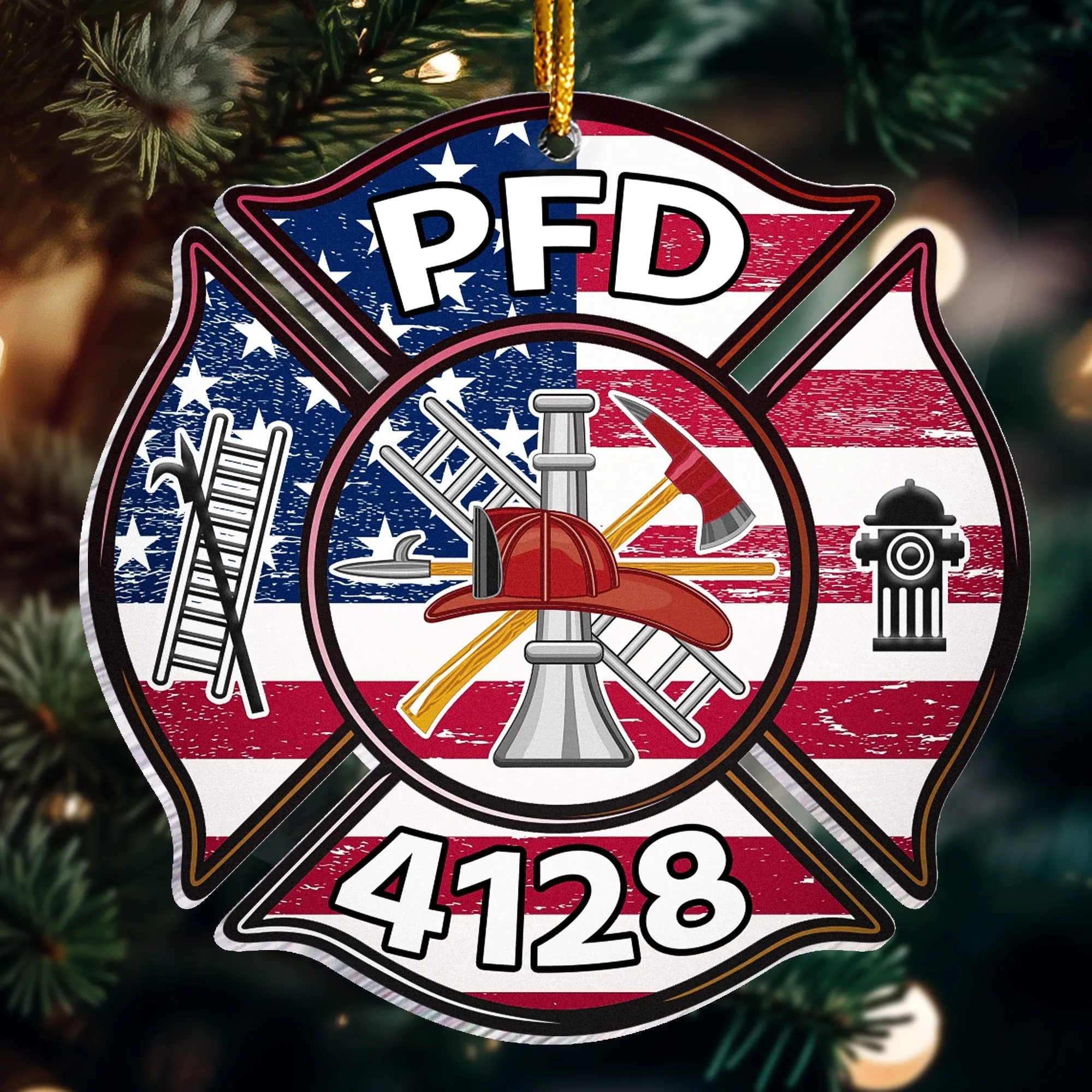 Proud Firefighter - Personalized Firefighter Shaped Acrylic Ornament ORN0810