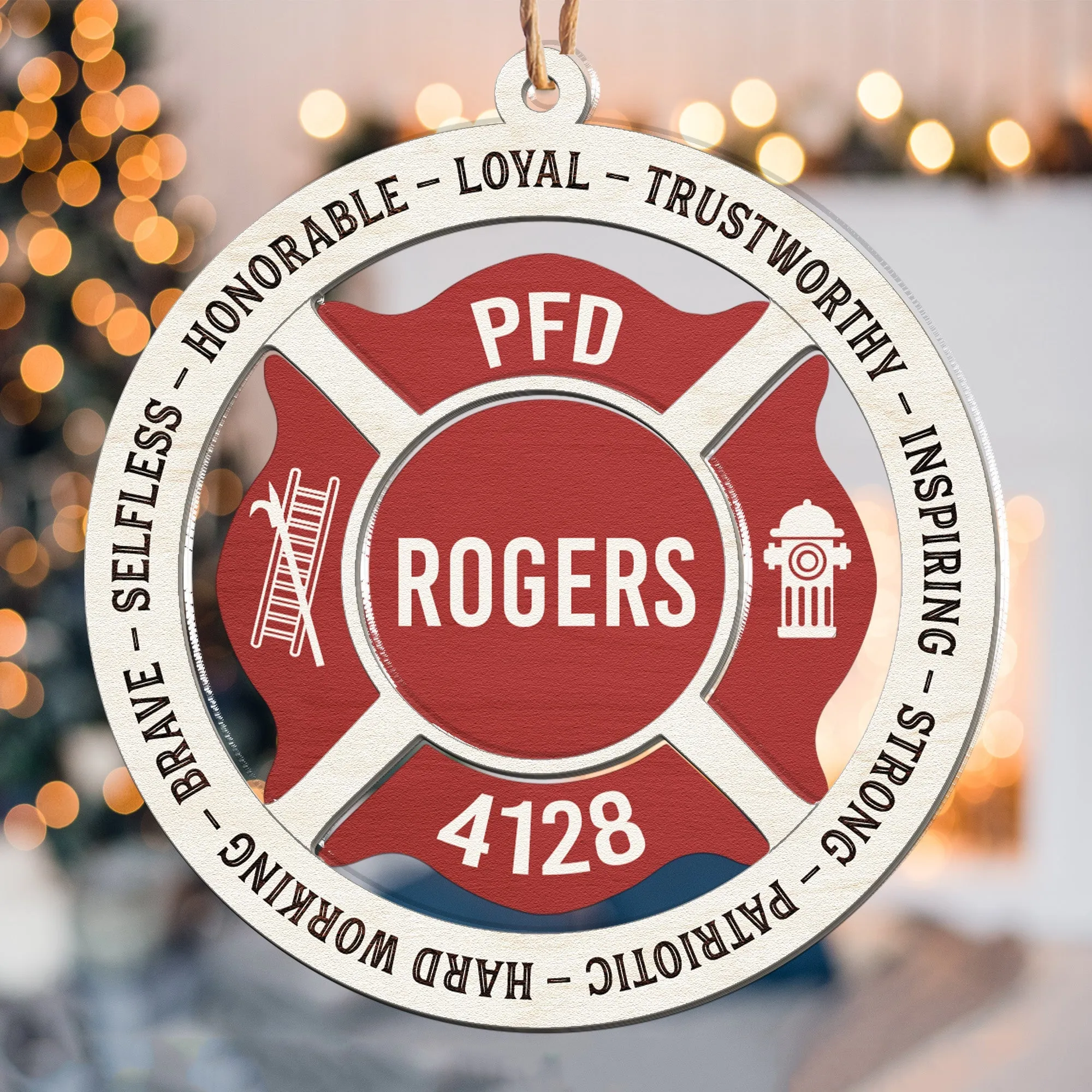 Proud Firefighter - Personalized Wood And Acrylic Ornament ORN0810