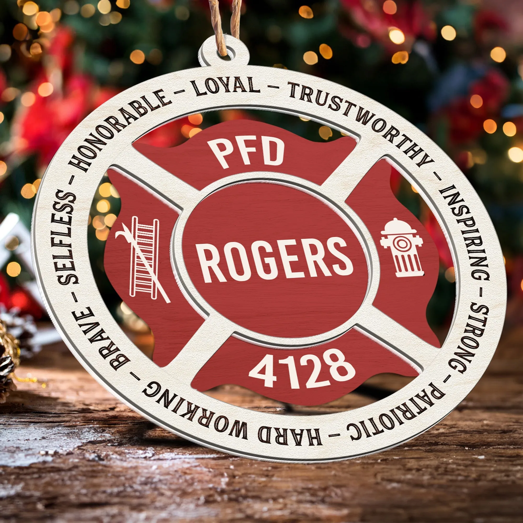 Proud Firefighter - Personalized Wood And Acrylic Ornament ORN0810