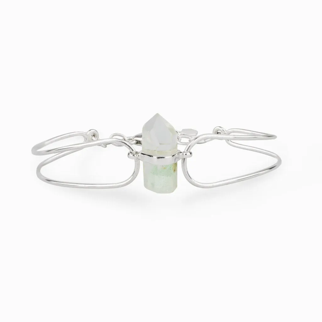 Quartz Phantom with Celadonite Wire Bracelet