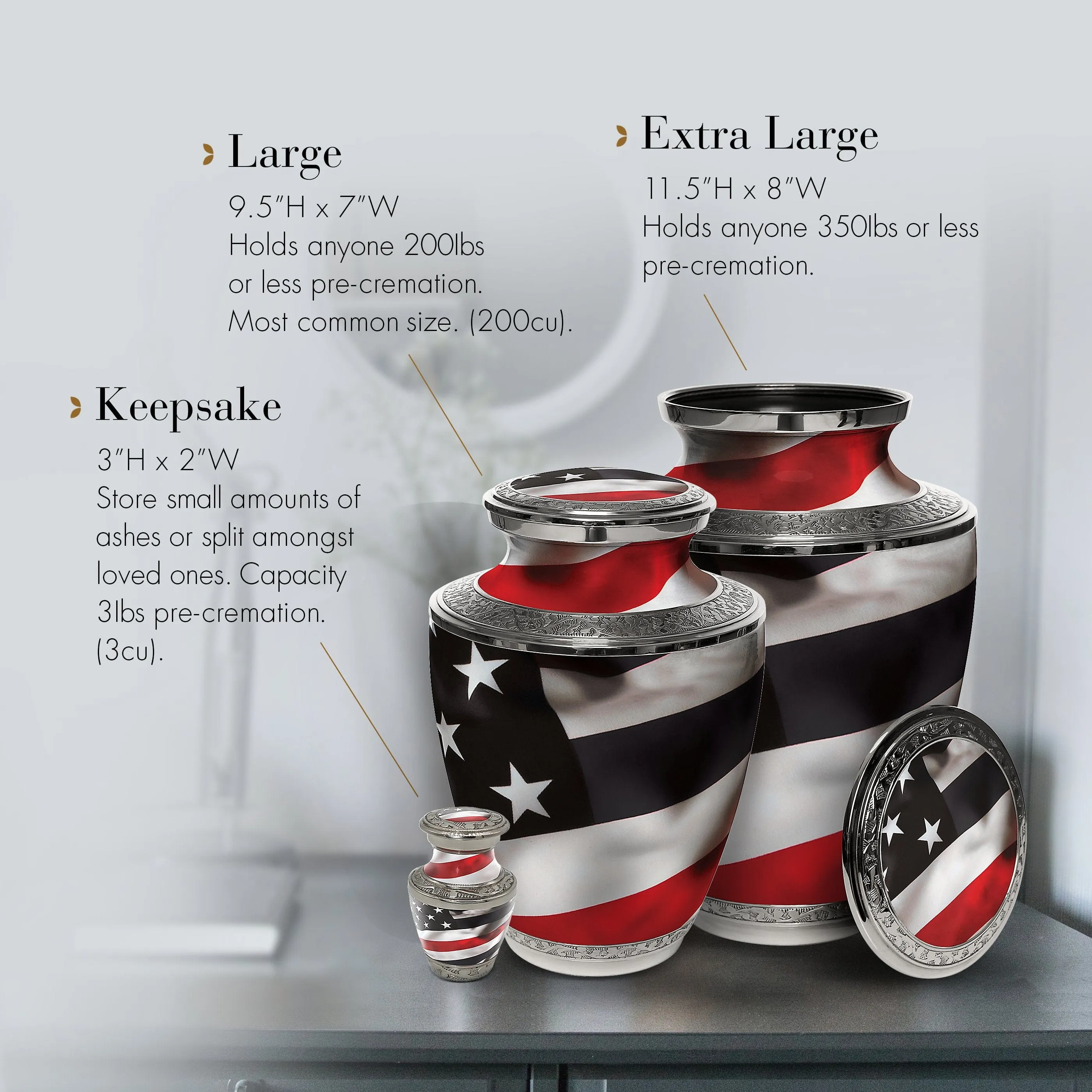 Red Line Firefighter Cremation Urns