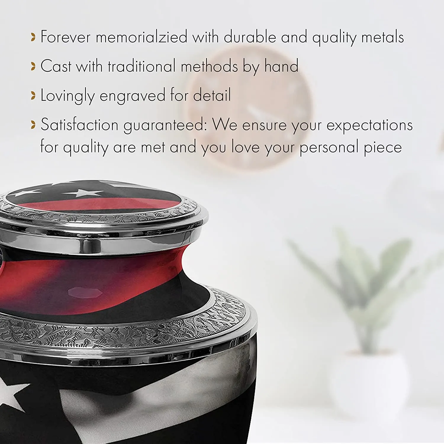 Red Line Firefighter Cremation Urns