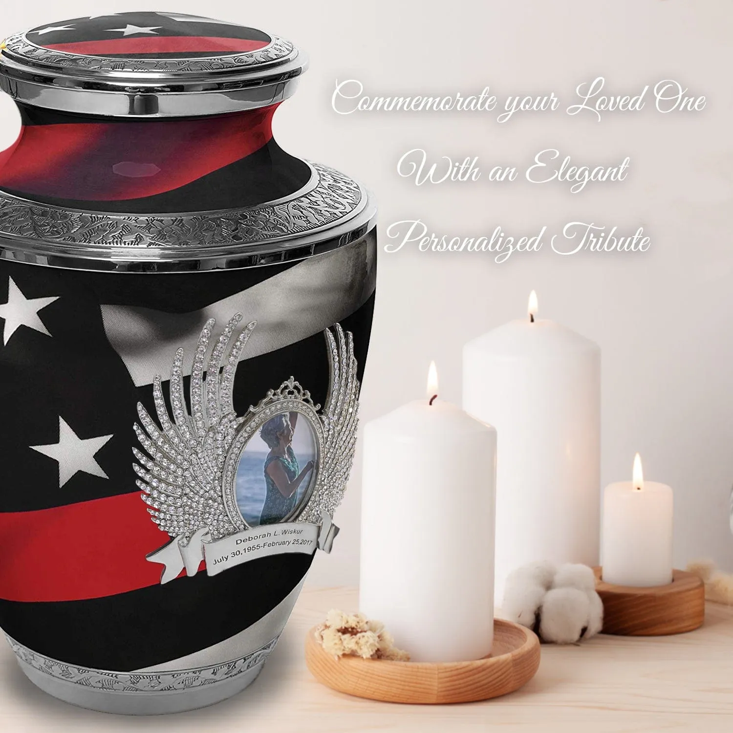 Red Line Firefighter Cremation Urns