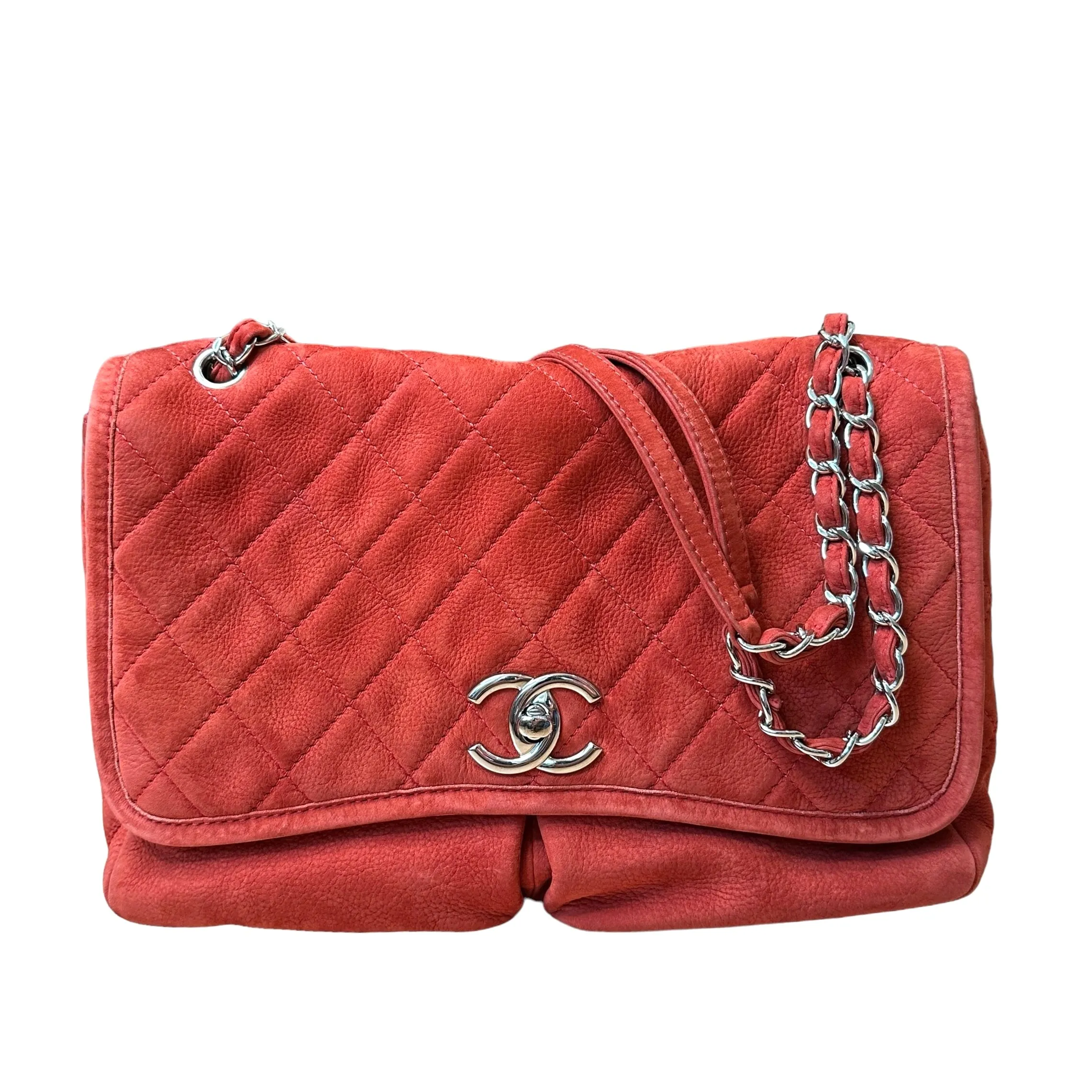 Red Nubuck Maxi Bag