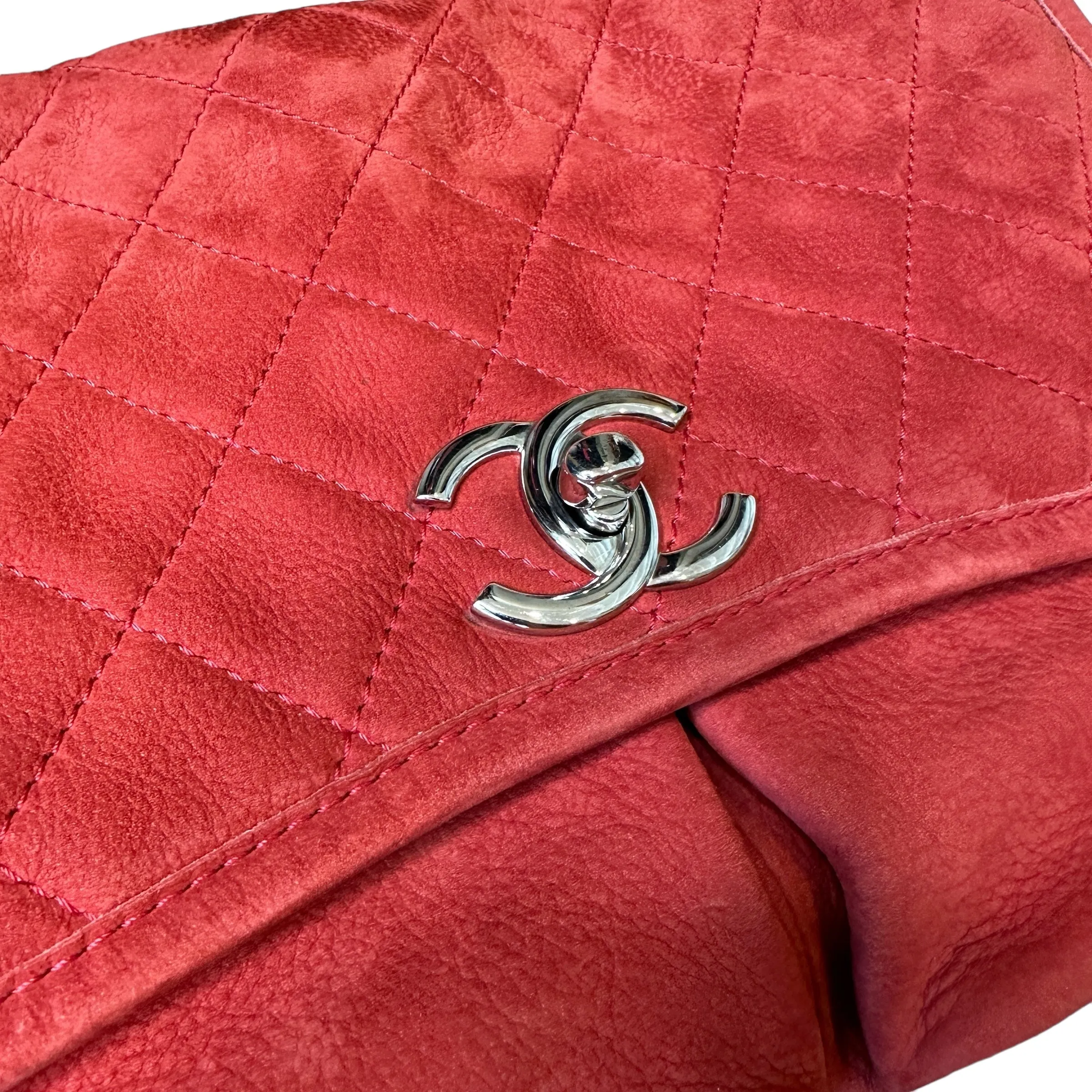 Red Nubuck Maxi Bag