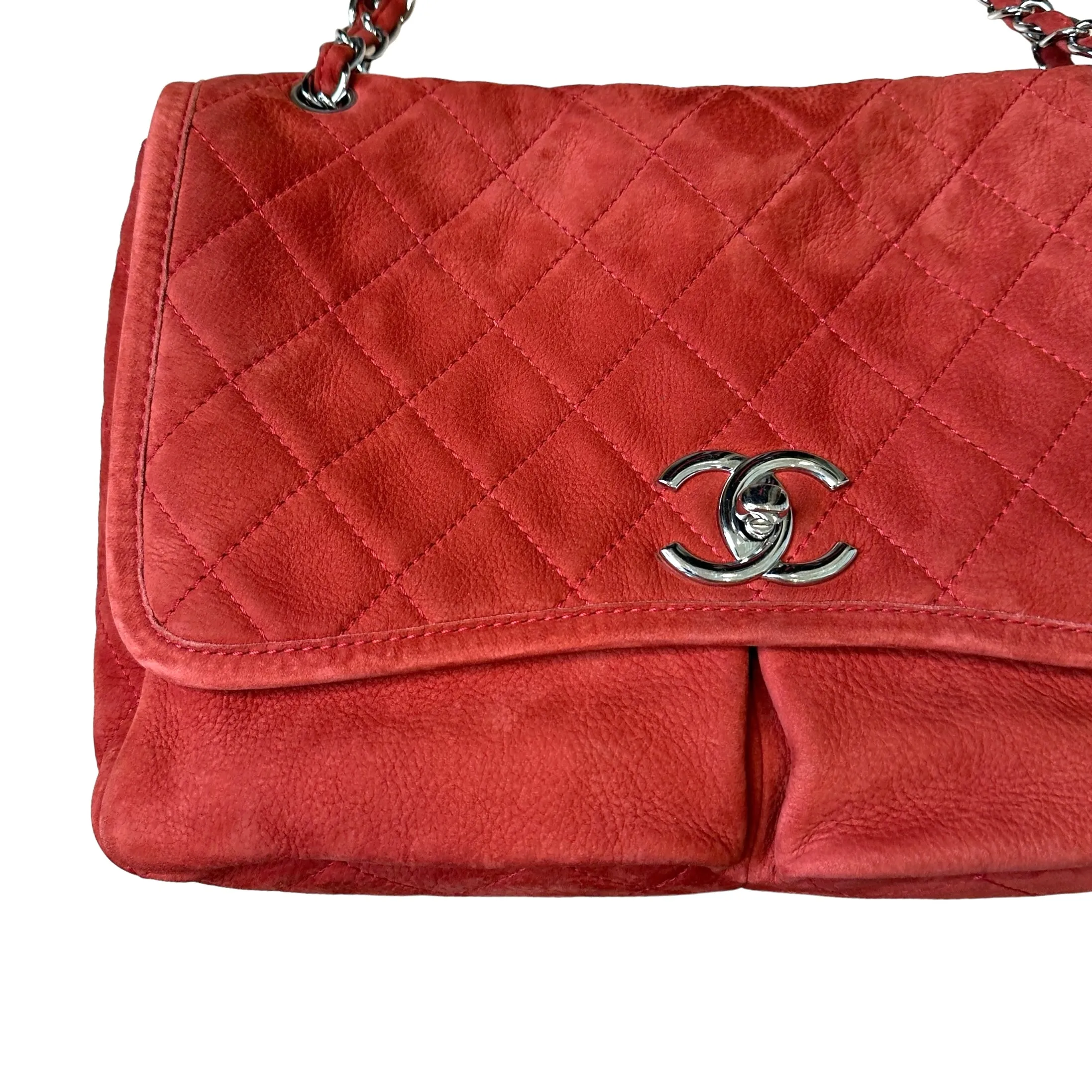 Red Nubuck Maxi Bag