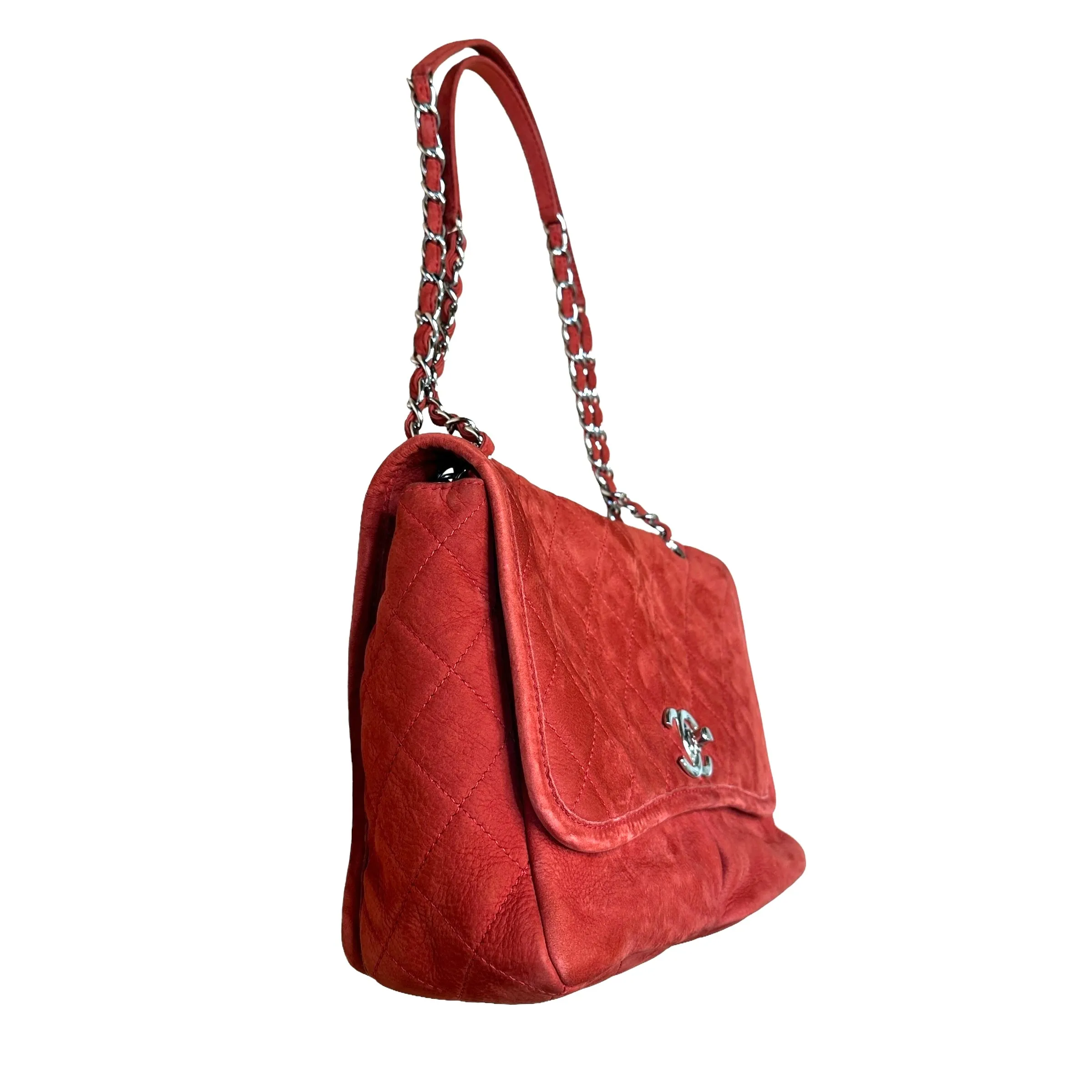 Red Nubuck Maxi Bag