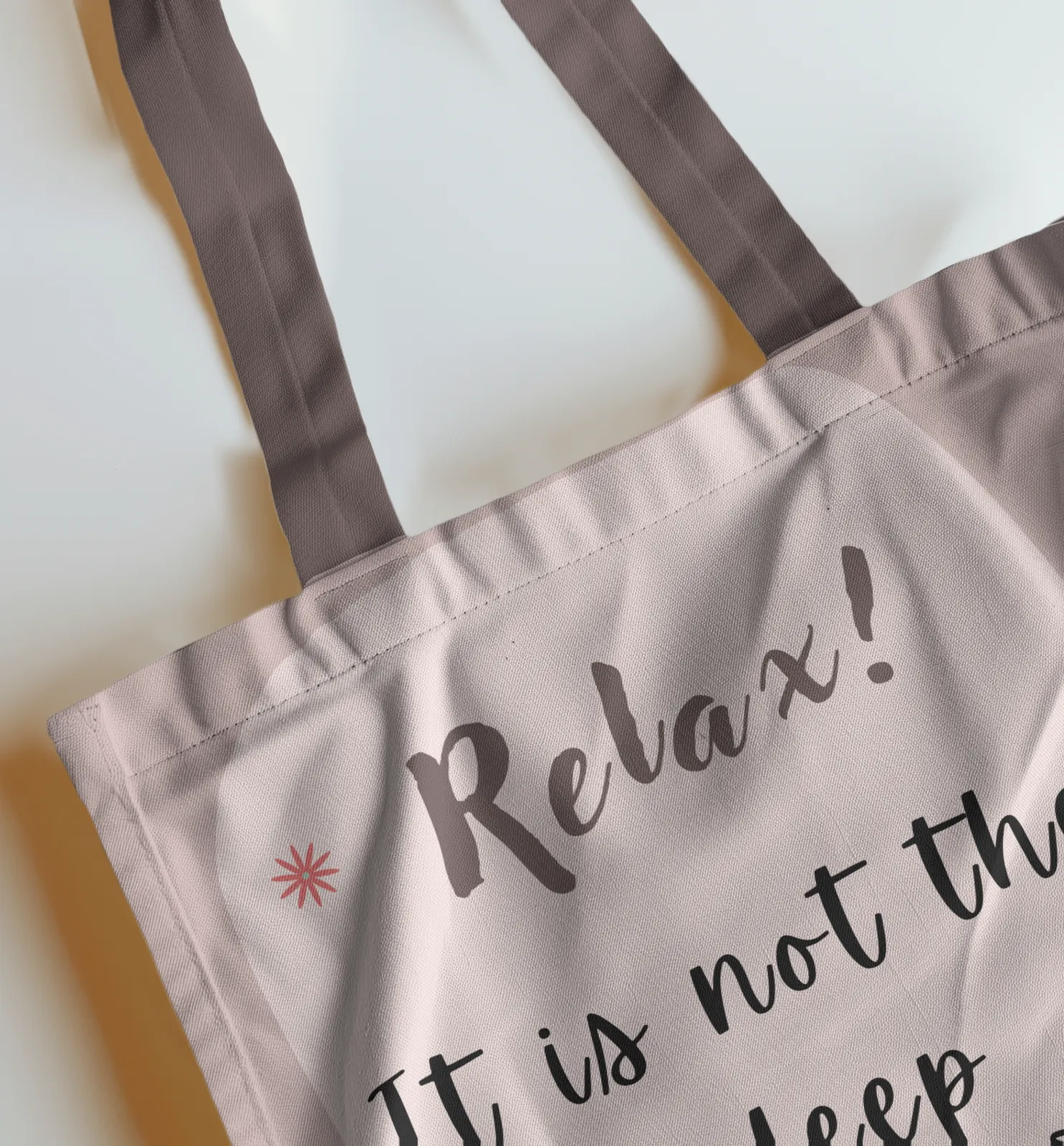 Relax It's not that deep Tote bag with Zipper Brown
