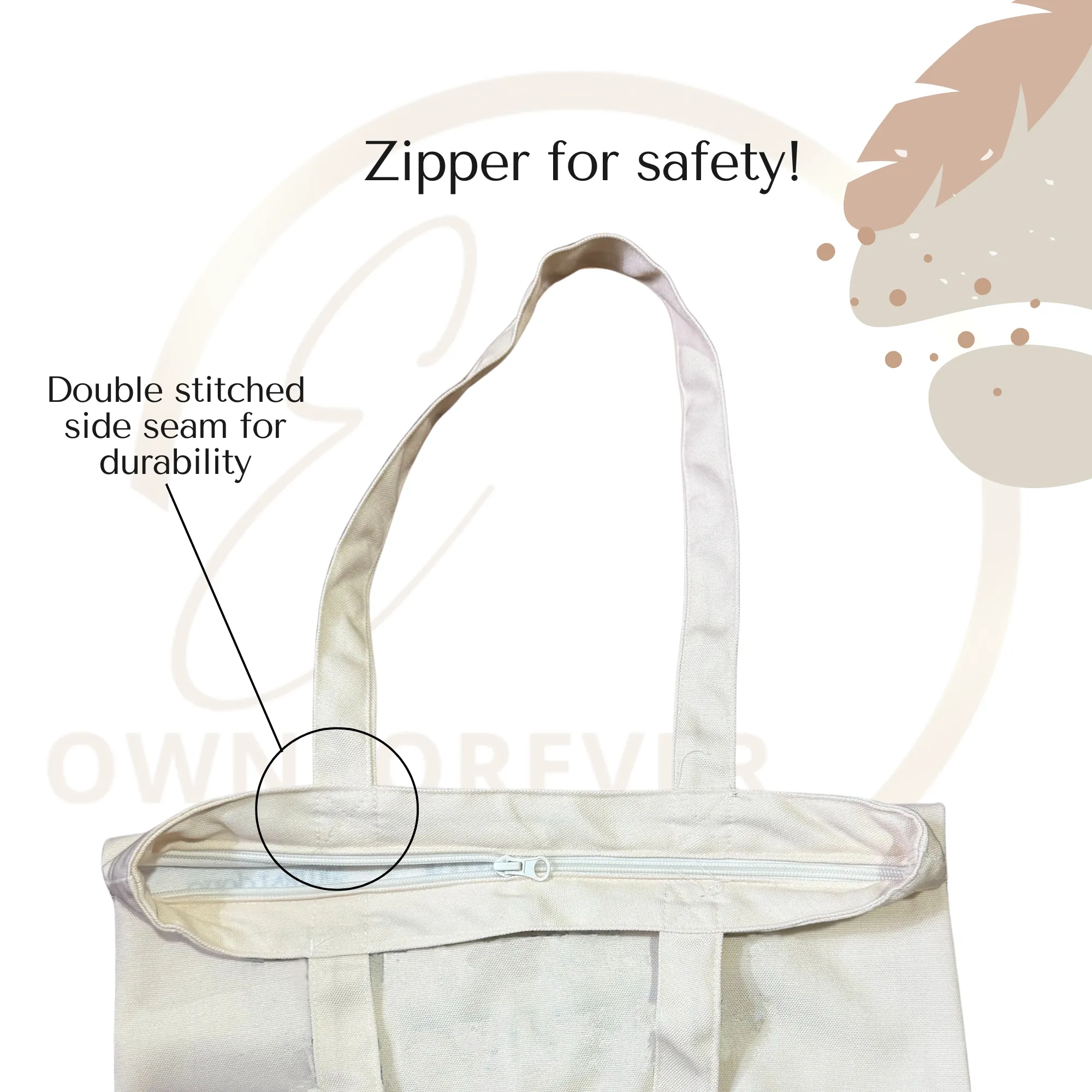 Relax It's not that deep Tote bag with Zipper Brown