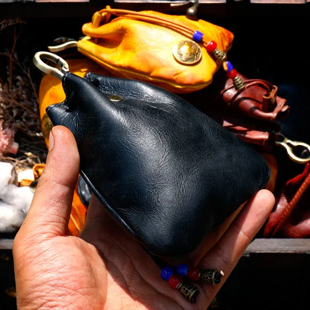 Retro Handmade Leather Coin Bag Storage Bag
