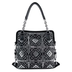 Rhinestone & mirror fashion hand bag