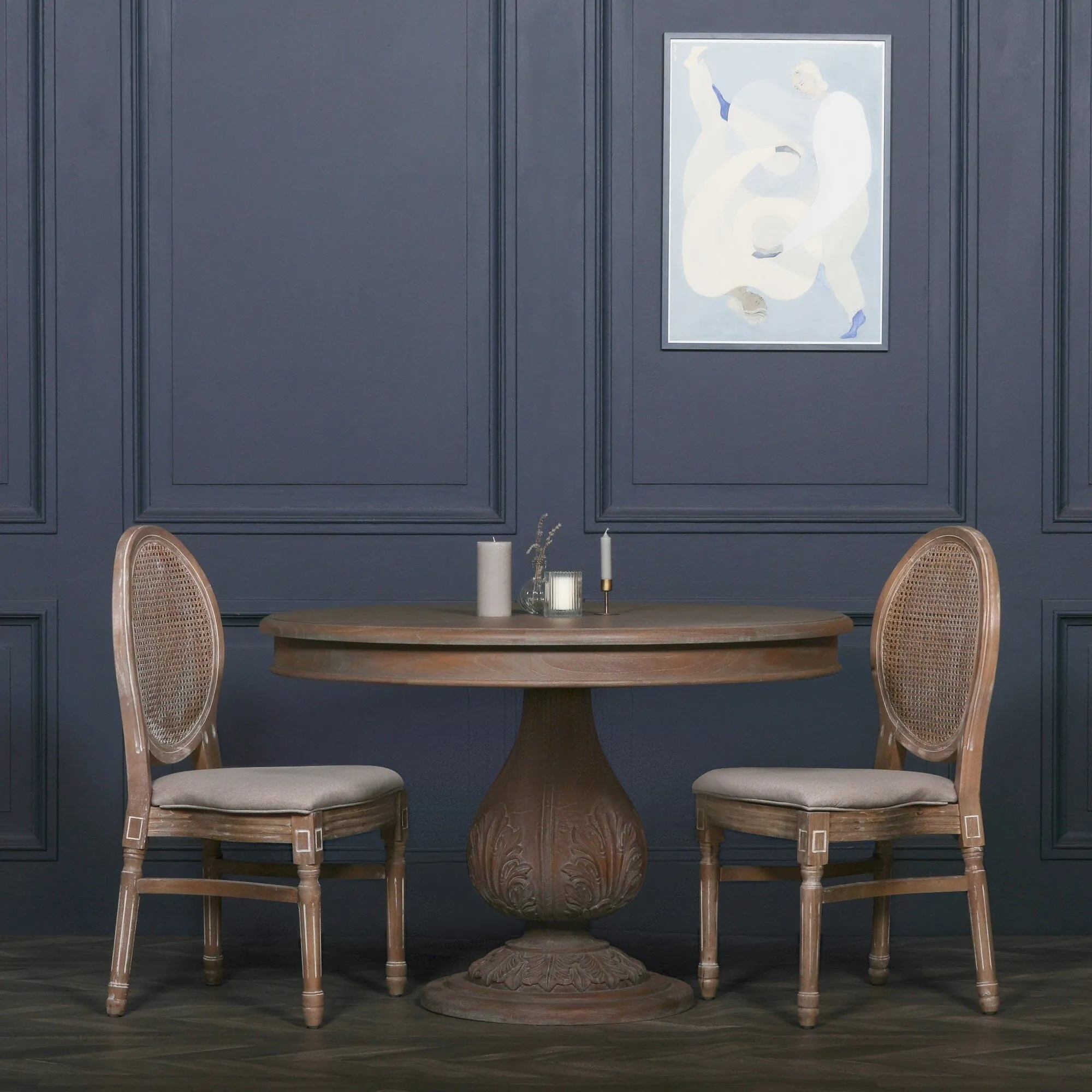 Round Pedestal Acorn Dining Table 120Cm