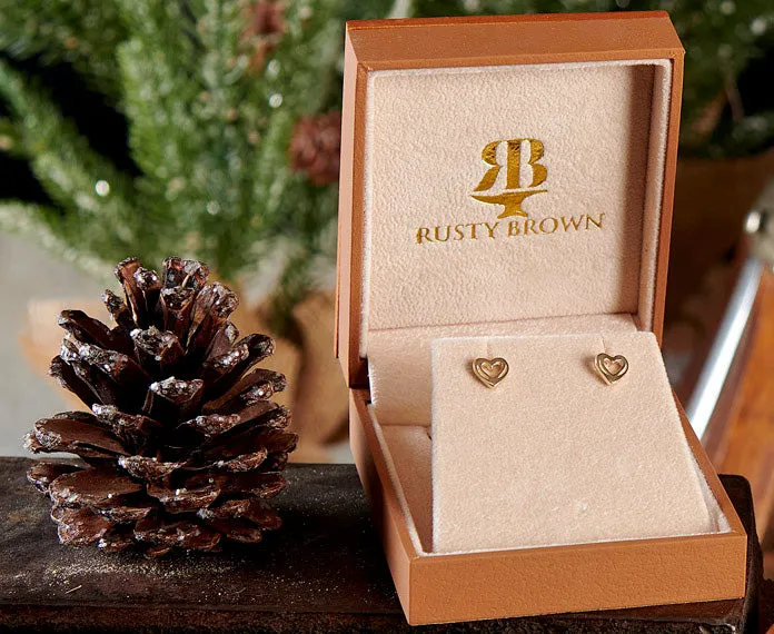 Shoe Heart Earrings, 14k Gold