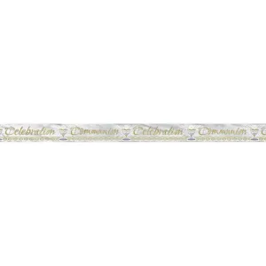 Sil/gld Radiant Cross - Communion Foil Banner 12 Ft