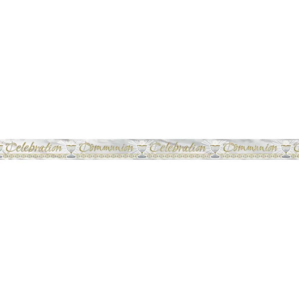 Sil/gld Radiant Cross - Communion Foil Banner 12 Ft