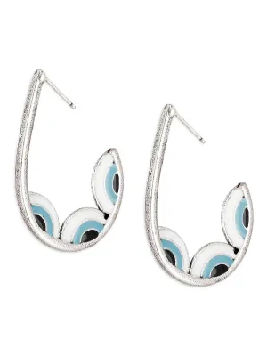 Silver and Blue Evileye Danglers