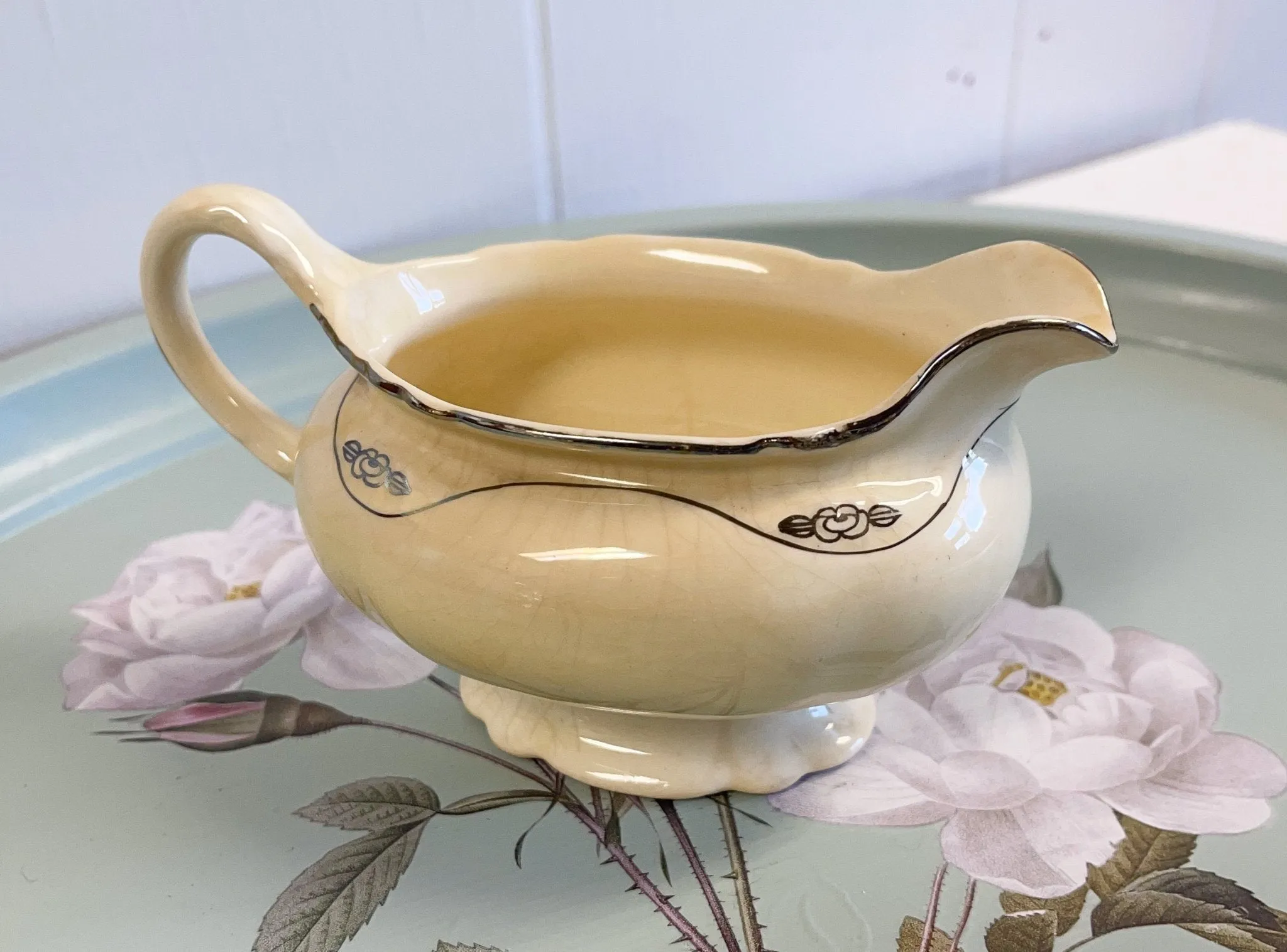 Silver Rose Patrician Creamer - Homer Laughlin