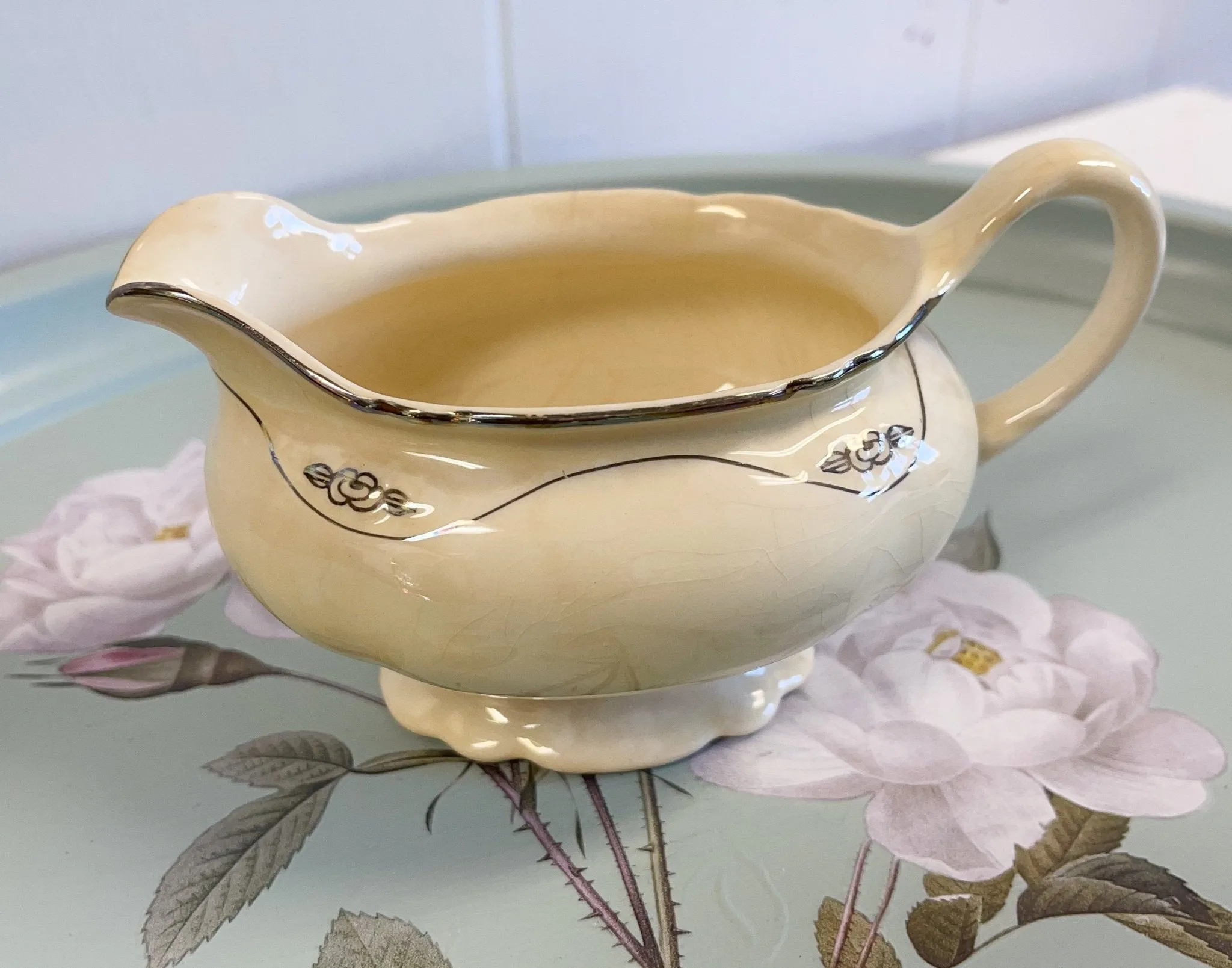 Silver Rose Patrician Creamer - Homer Laughlin