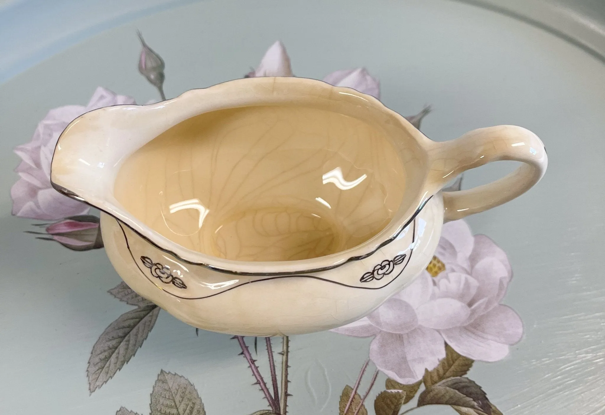 Silver Rose Patrician Creamer - Homer Laughlin