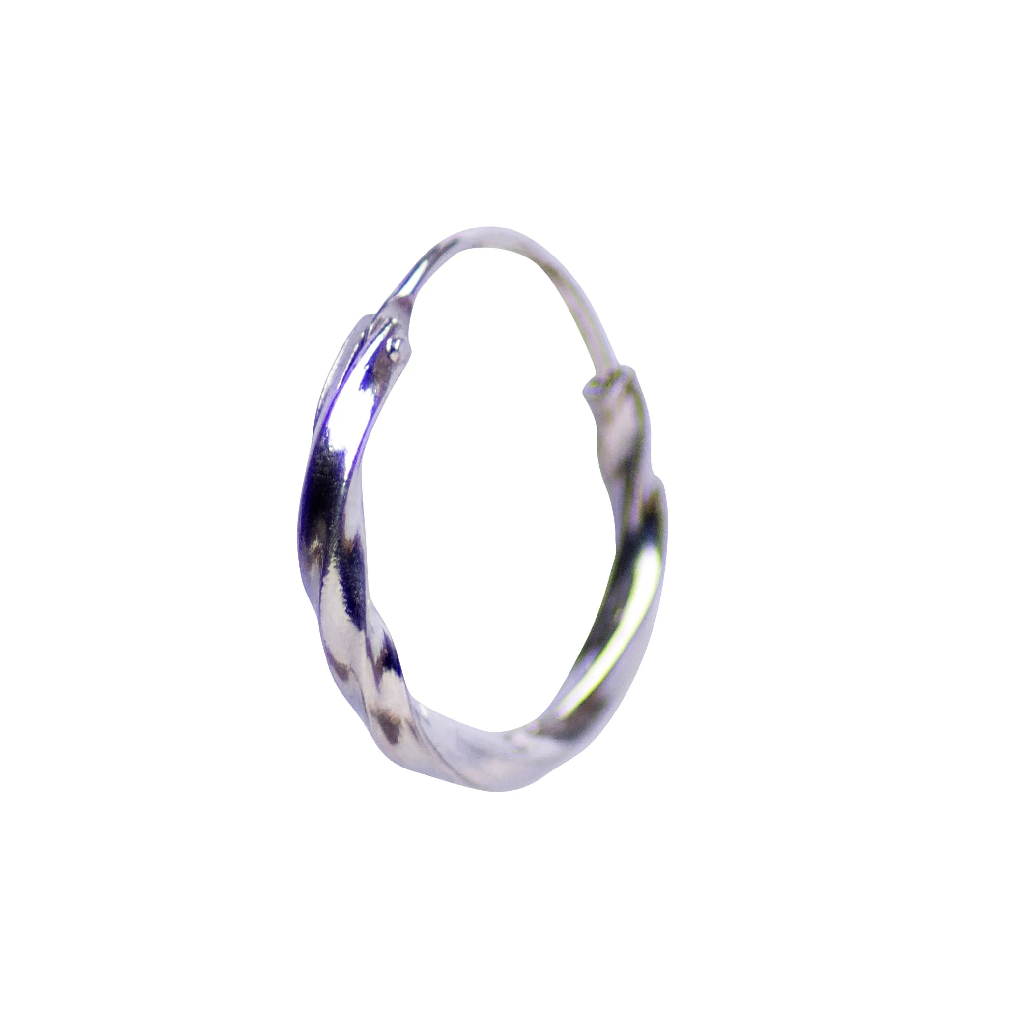 Silver Slow Twist Small Hoop Earrings