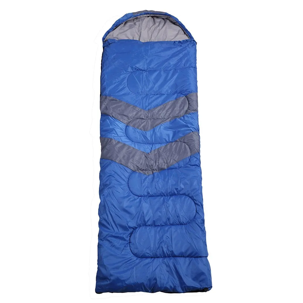 Single Sleeping Bag Bags Outdoor Camping Hiking Thermal -10 deg Tent Blue