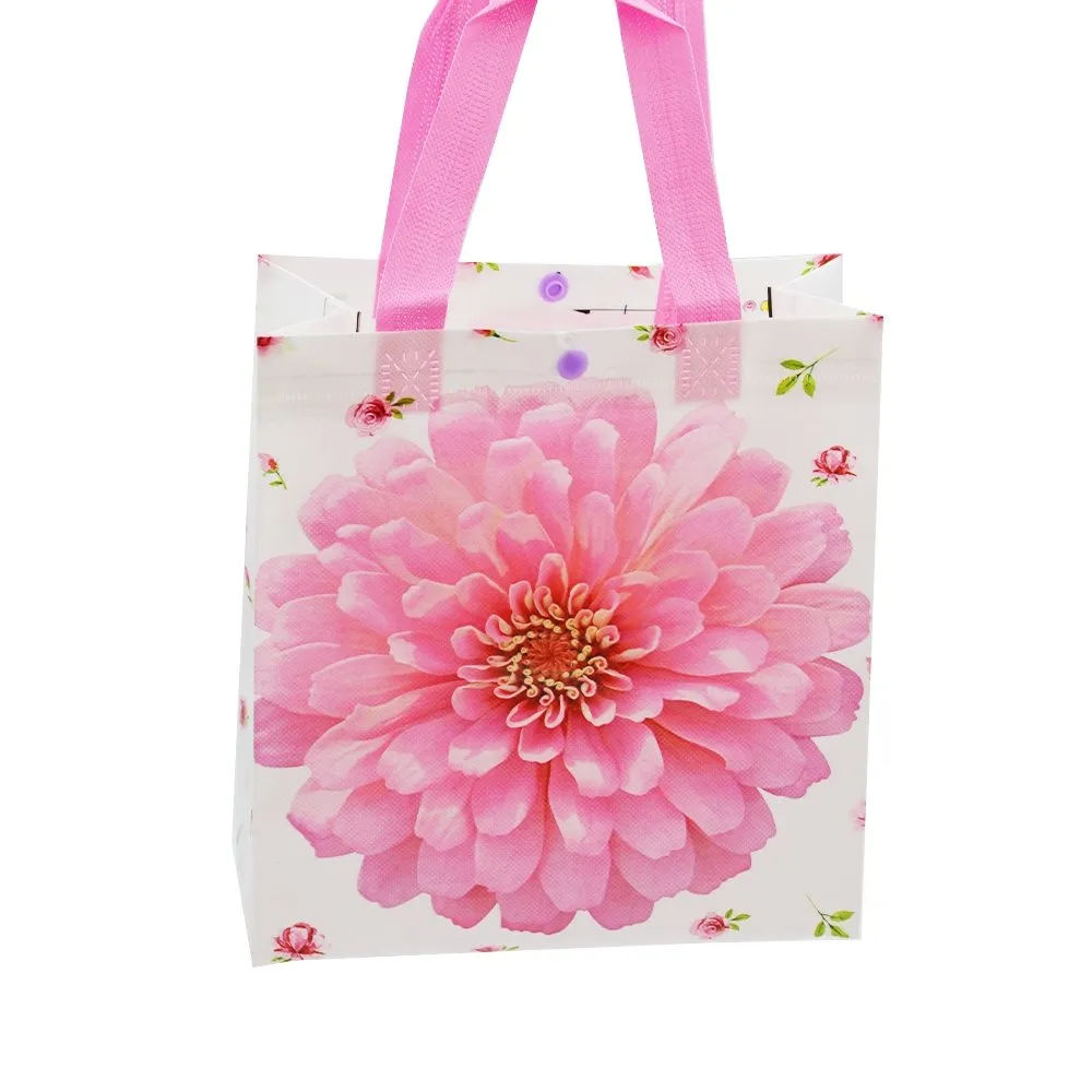 Small Pink Daisy Flower Printed PP Non-Woven Bag