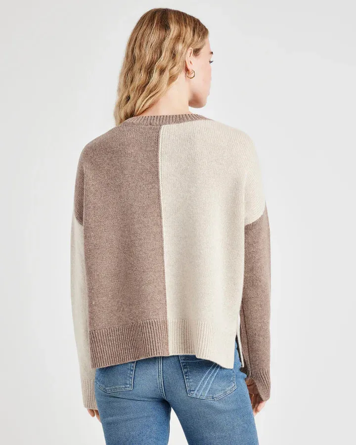 SPLENDID AMY COLOURBLOCK SWEATER TOAST OATMEAL