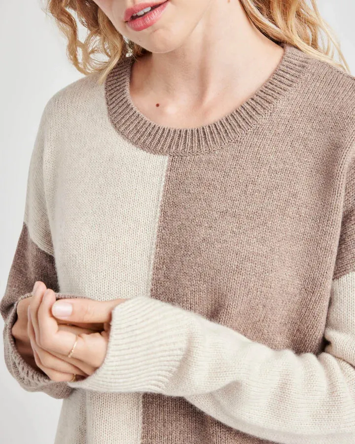 SPLENDID AMY COLOURBLOCK SWEATER TOAST OATMEAL